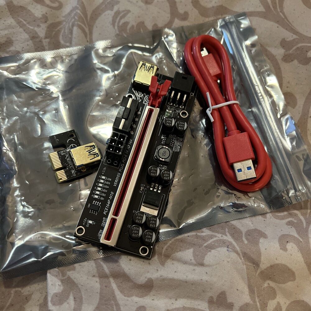 PCI-E 1x to 16x Powered USB3.0 GPU Riser Extender Adapter Card